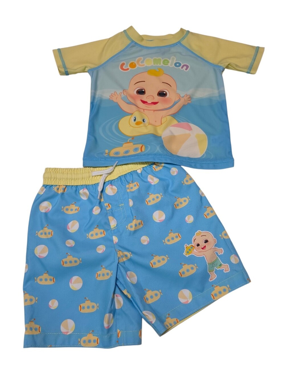 CoComelon Toddler Boy's Rash Guard And Swim Trunks Set Sz 2T NWOT